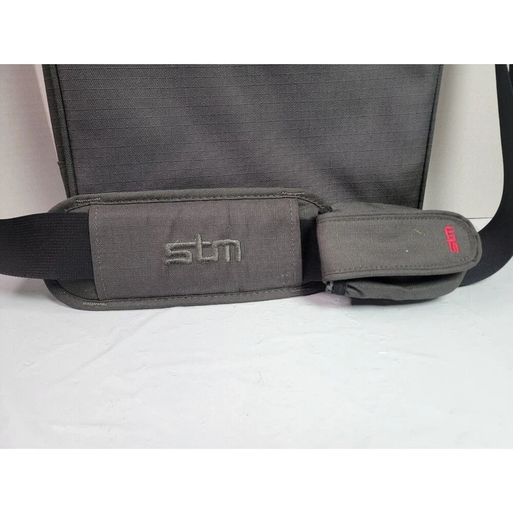STM Gray Laptop Messenger Bag Padded Shoulder Strap Computer Carry Case